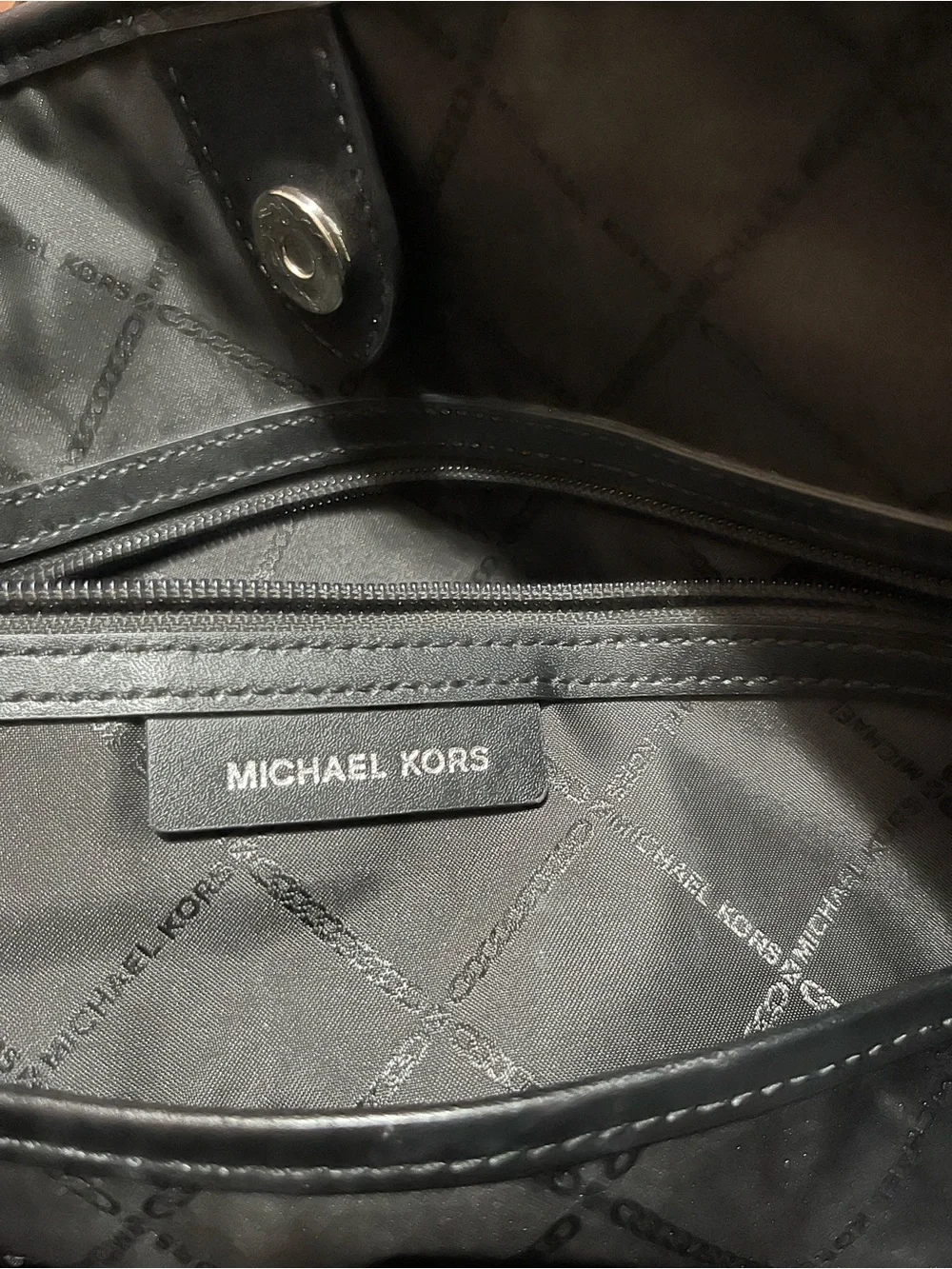 Michael Kors Black Pebbled Leather Large Tote with MK Charm